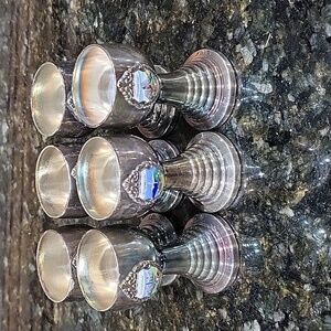 Vintage Set of 6 Oberammergau Germany Mini Gobblets / Shot Souvenir Unmarked